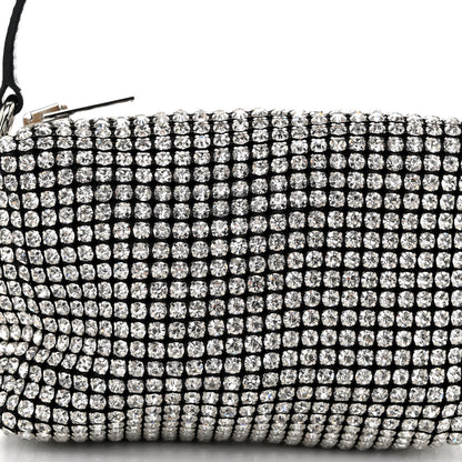 Alexander Wang Mesh Crystal Rhinestone Mini Heiress Pouch Black Silver 7 of 9