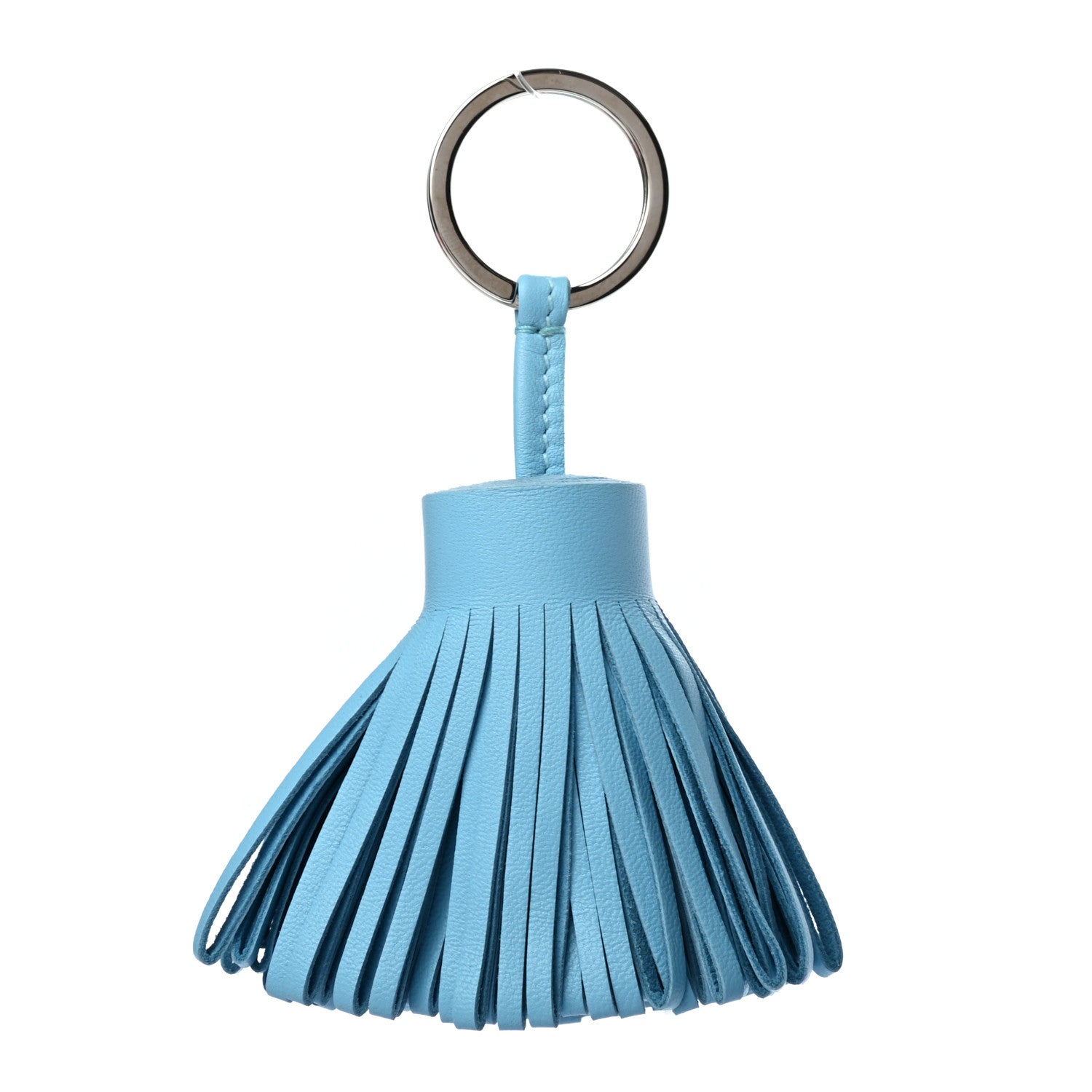 Hermes Lambskin Carmen Tassel Key Holder Celeste 1 of 4