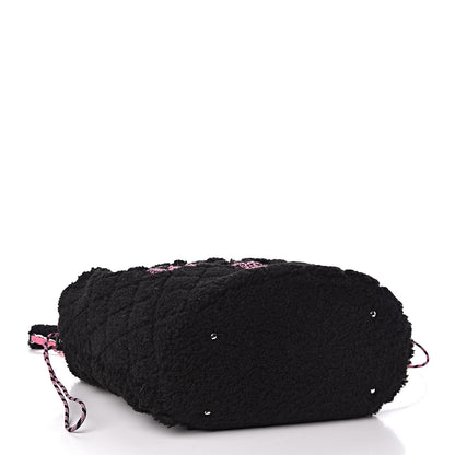 Chanel Shearling Sheepskin Large Coco Neige Tote Black 4 of 10