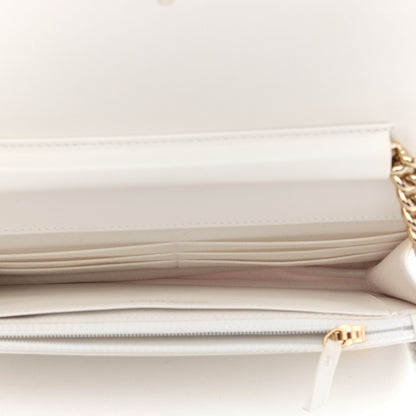 Chanel Caviar Chevron Boy Wallet On Chain WOC White 5 of 10