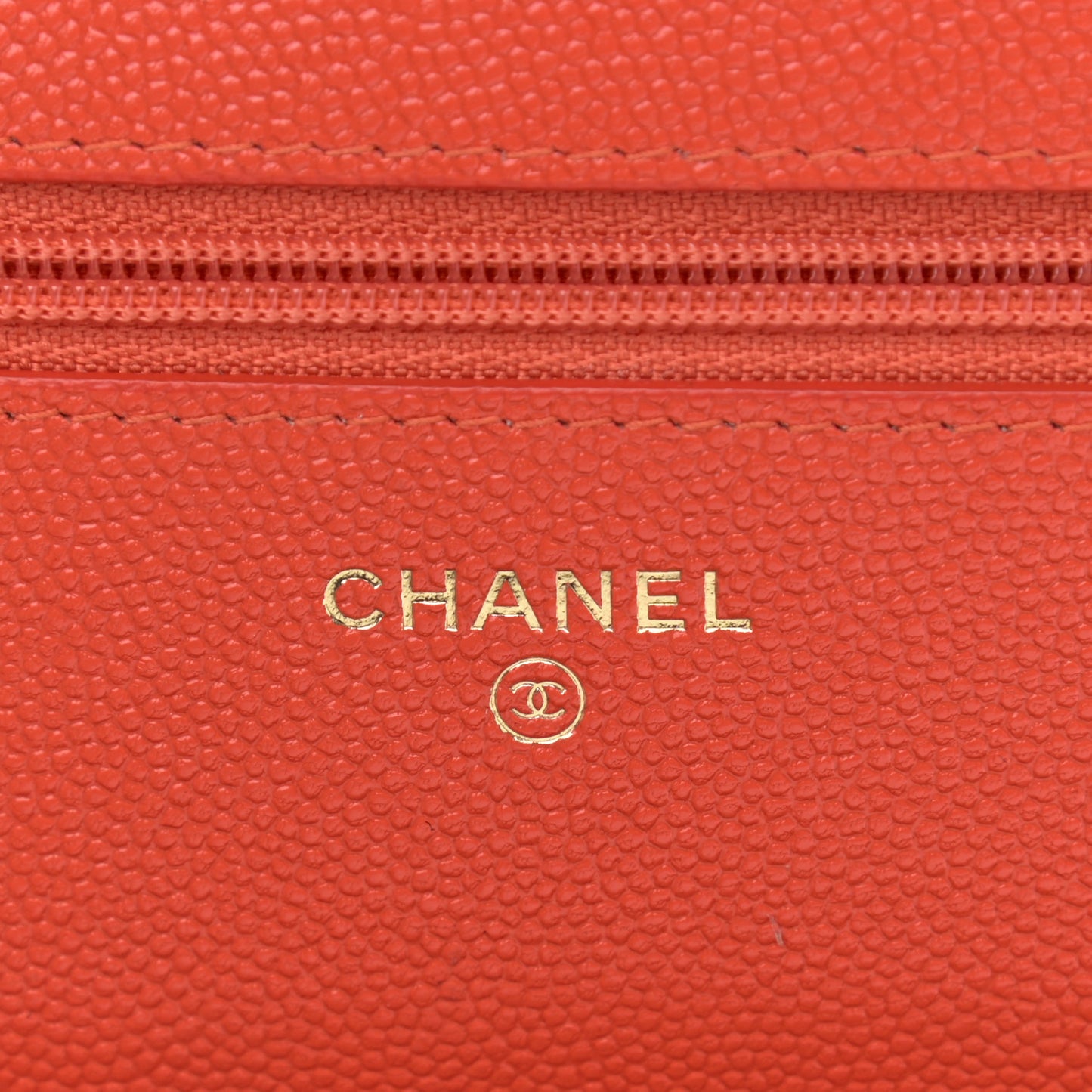 Caviar Quilted Golden Class Wallet On Chain WOC Red