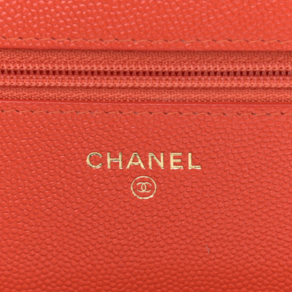 Chanel Caviar Quilted Golden Class Wallet On Chain WOC Red 6 of 12