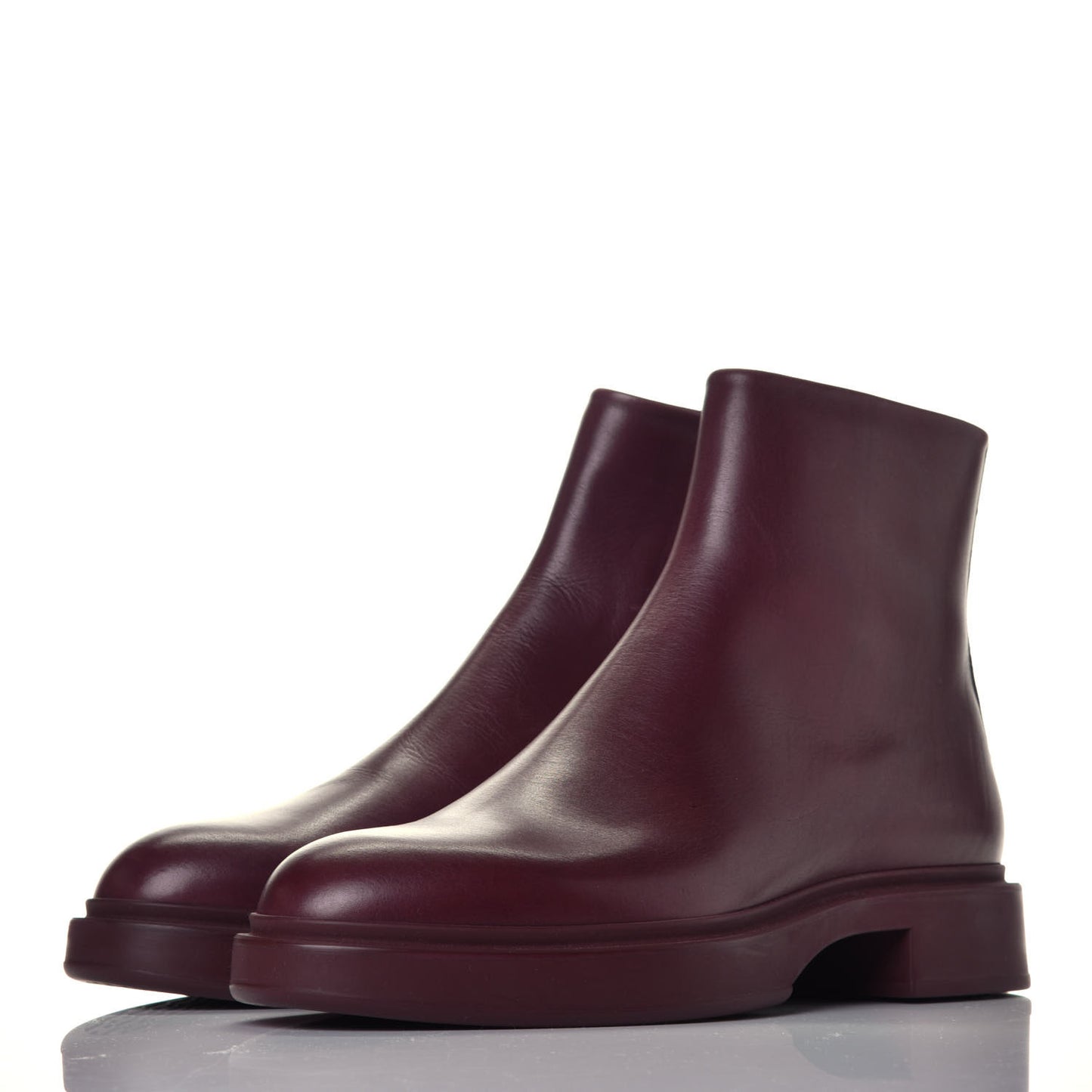 Patinated Calfskin Mens Sky Low Boots 40 Bordeaux