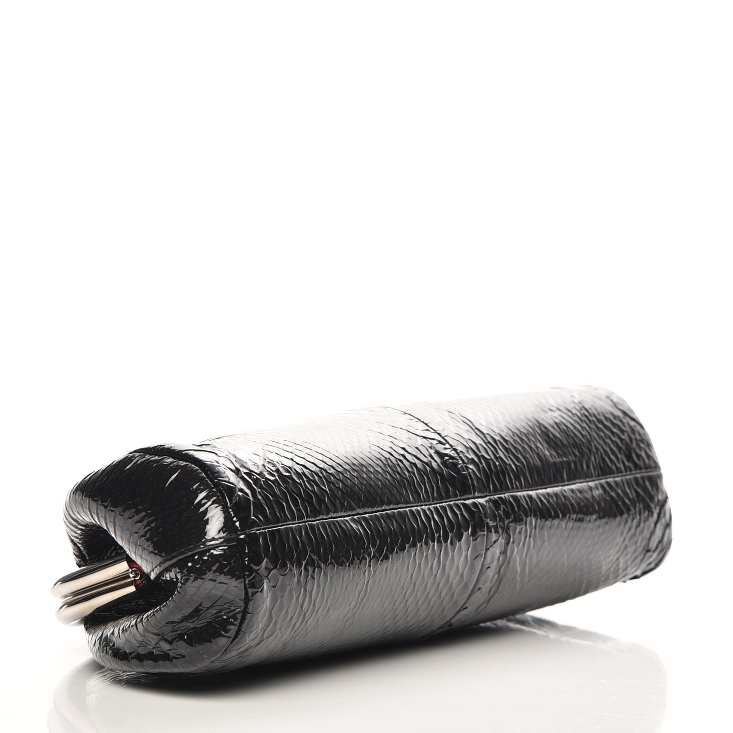 Glazed Python Timeless Clutch Black