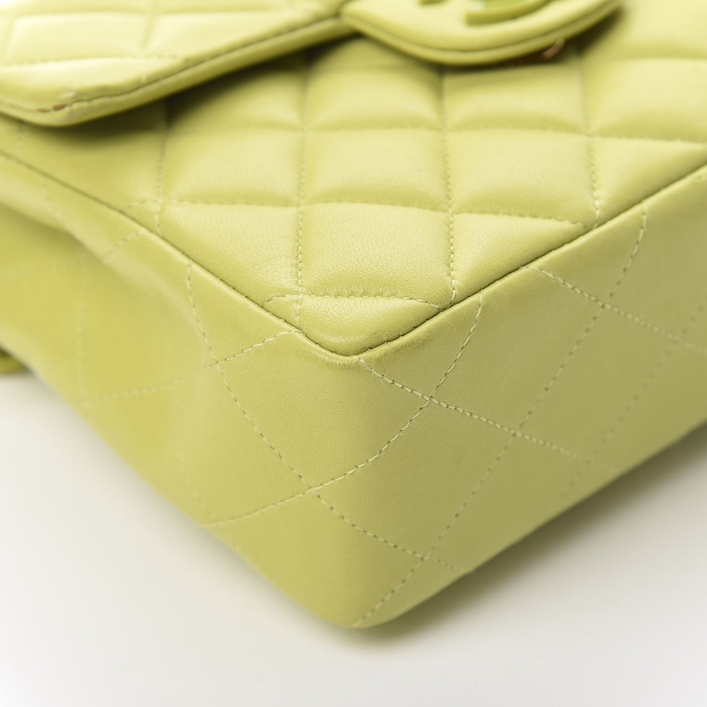 Lambskin Quilted Mini Square Flap Green