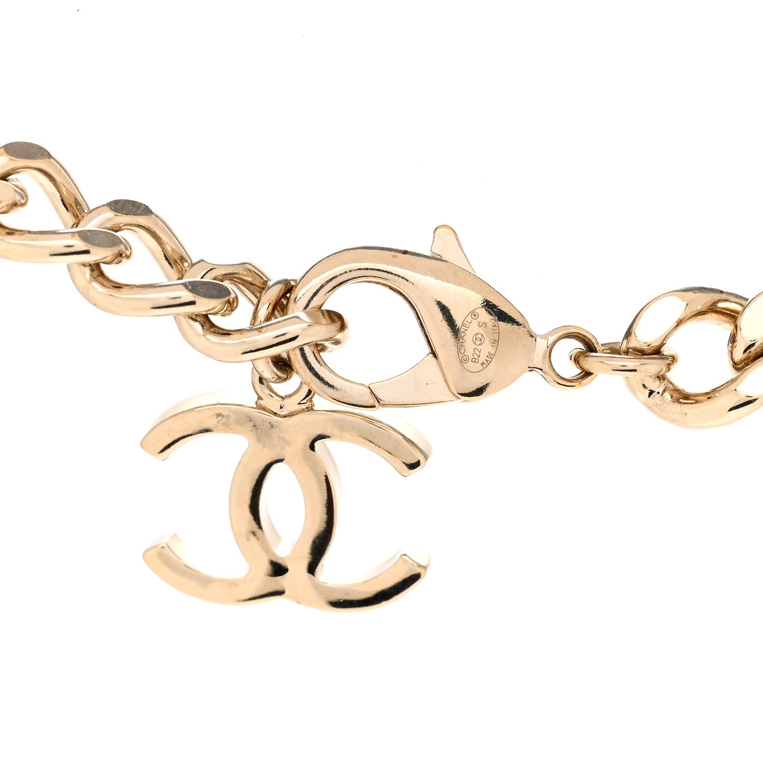 Chanel Metal Enamel Chain CC Choker Gold White 5 of 5