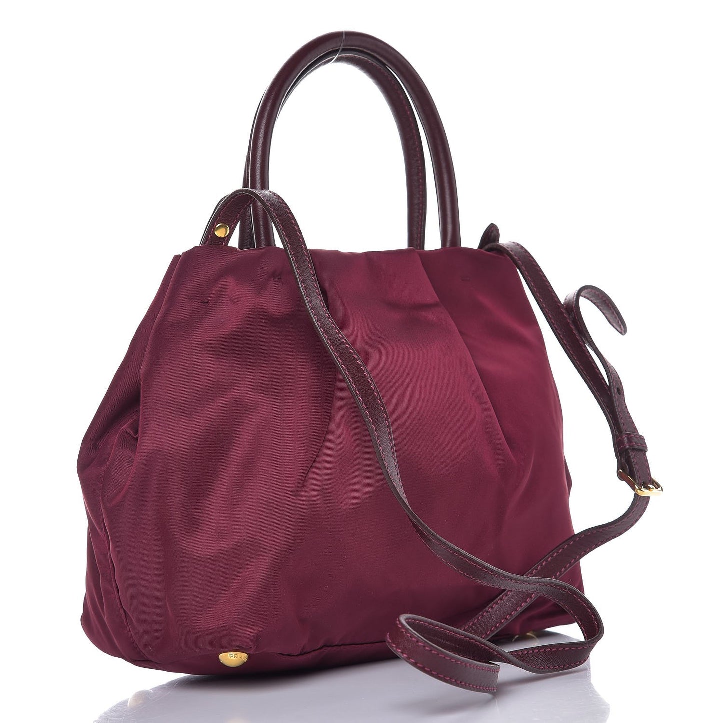 Nylon Tessuto Fiocco Bow Tote Wine