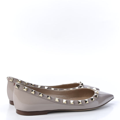 Valentino Garavani Patent Rockstud Ballerina Flats 36 Poudre 4 of 10
