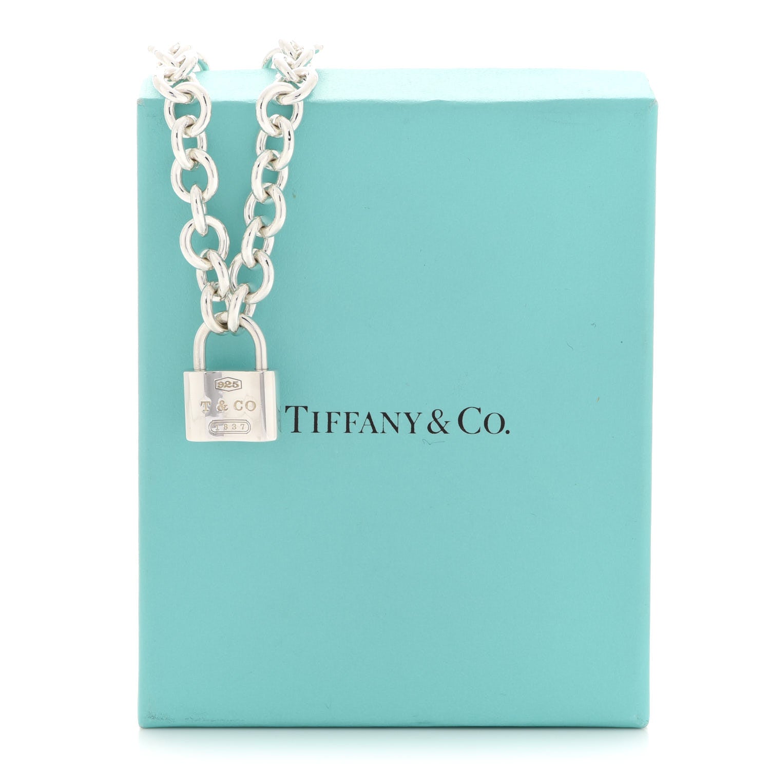 Tiffany Sterling Silver 1837 Lock Charm Necklace 5 of 5