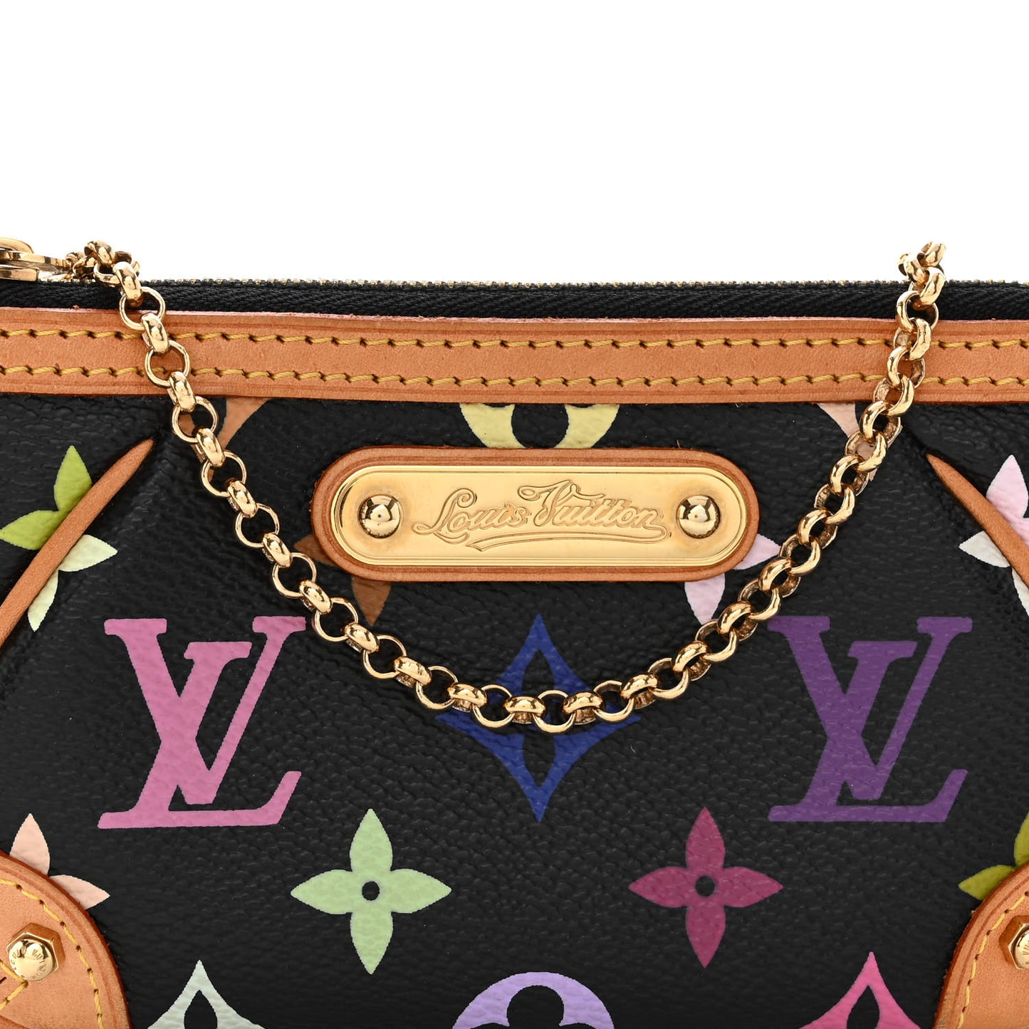 LOUIS VUITTON Monogram Multicolor Pochette Milla PM Black