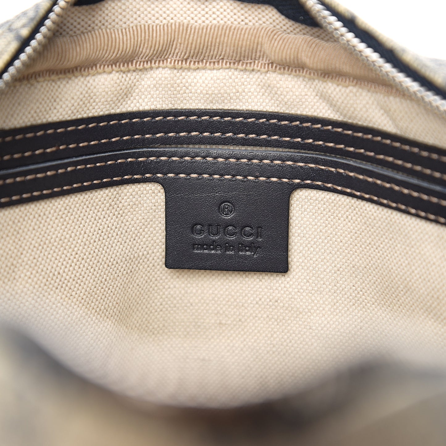 GG Plus Monogram Selleria Calfskin Medium Messenger Bag Beige Blue