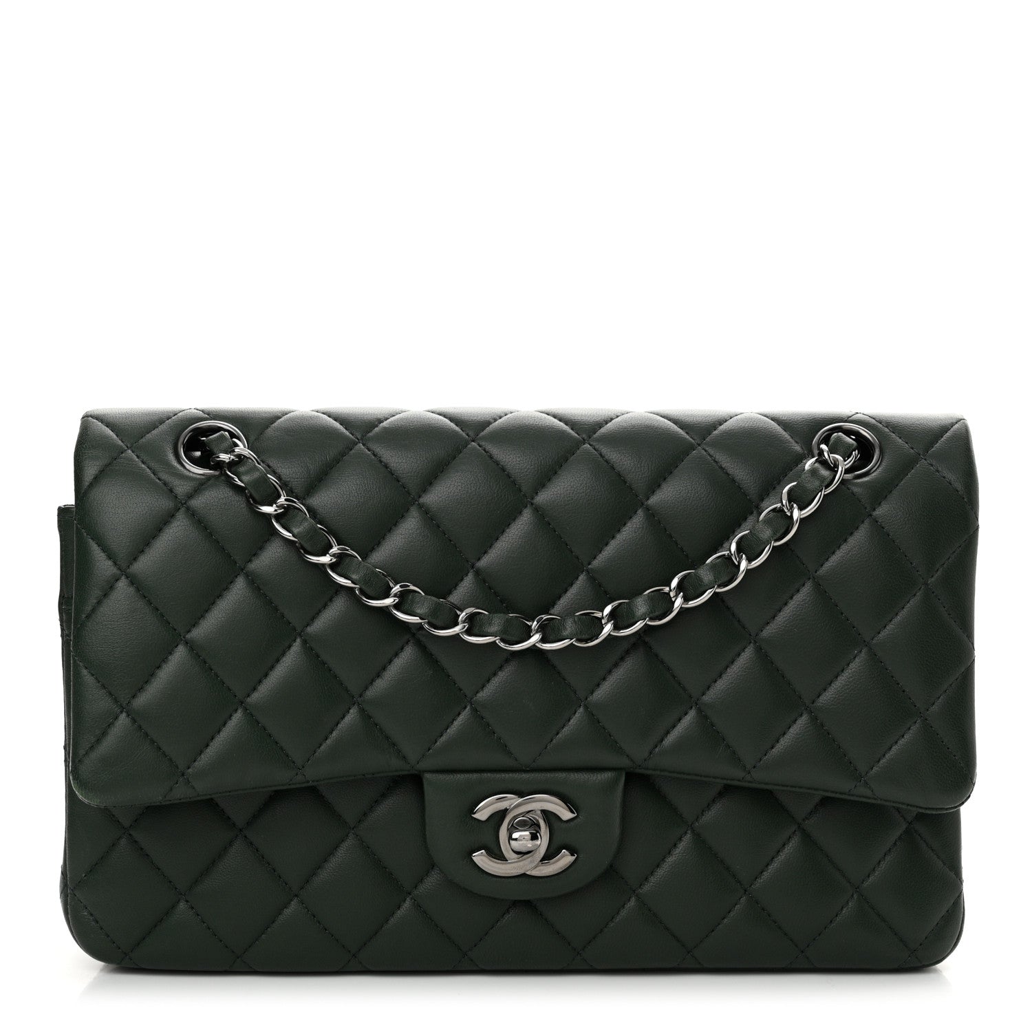 Chanel Lambskin Quilted Medium Double Flap Green 1 of 13