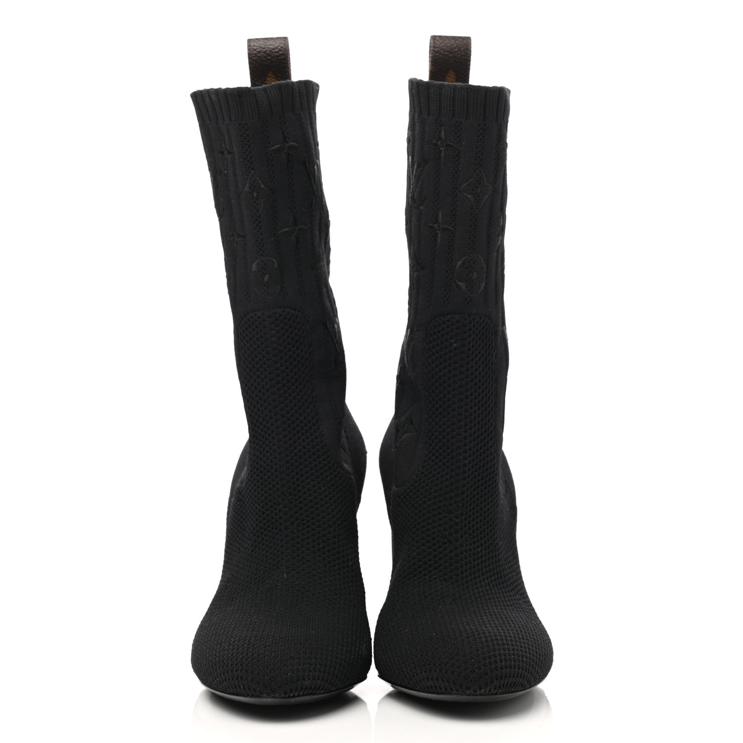 Louis Vuitton Monogram Stretch Fabric Silhouette Ankle Boots 36 Black 2 of 11