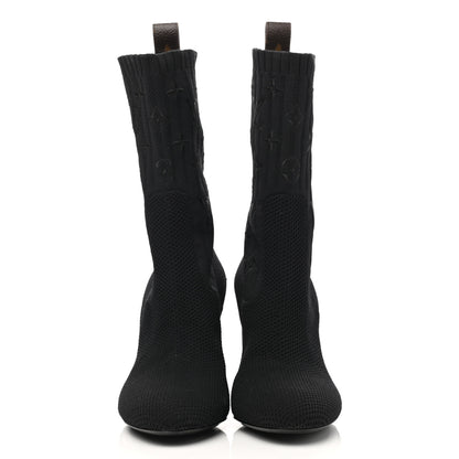 Louis Vuitton Monogram Stretch Fabric Silhouette Ankle Boots 36 Black 2 of 11