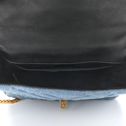 Versace Denim Barocco Printed Icon Small Crossbody Bag Blue 7 of 9