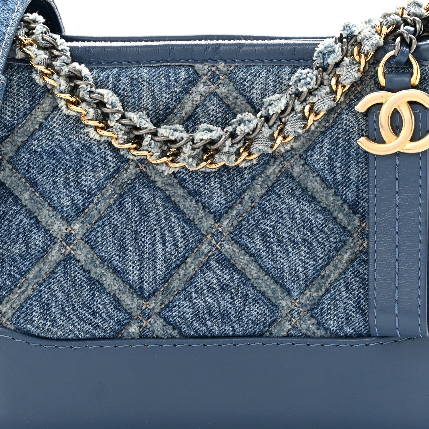 Chanel Denim Calfskin Small Gabrielle Hobo Blue 8 of 10