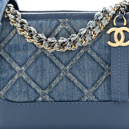 Chanel Denim Calfskin Small Gabrielle Hobo Blue 8 of 10