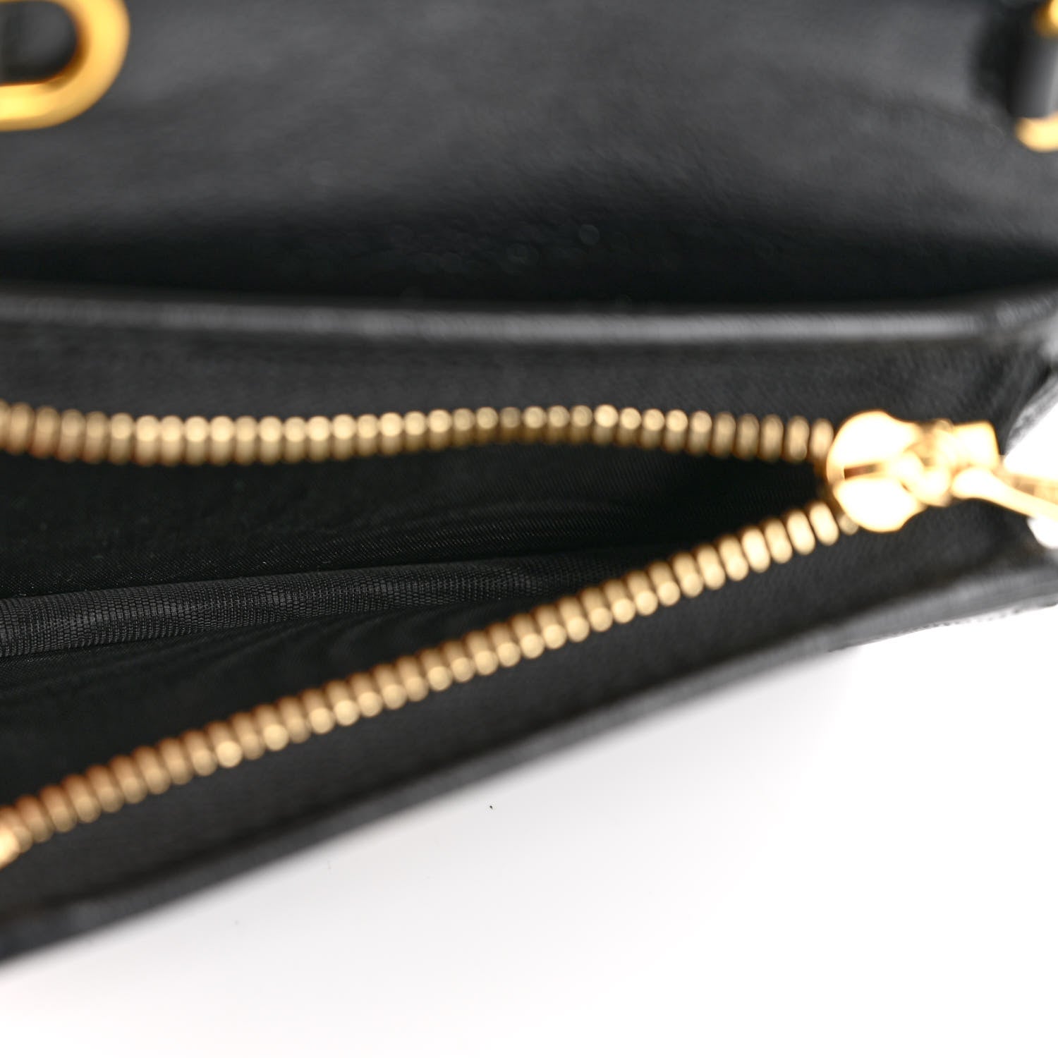 Gucci Calfskin Web Rajah Chain Card Case Wallet Black 5 of 11