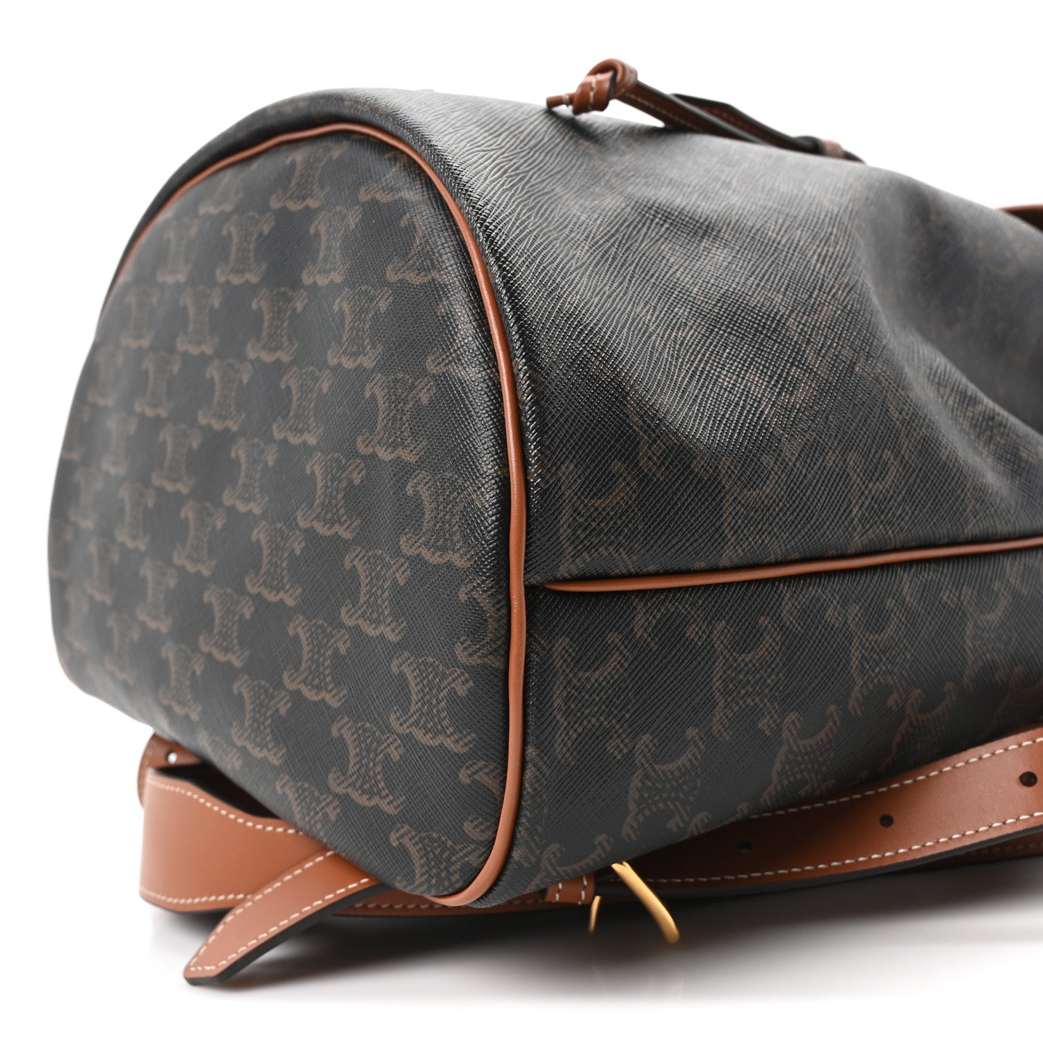 Celine Triomphe Canvas Calfskin Folco Backpack Tan 9 of 9