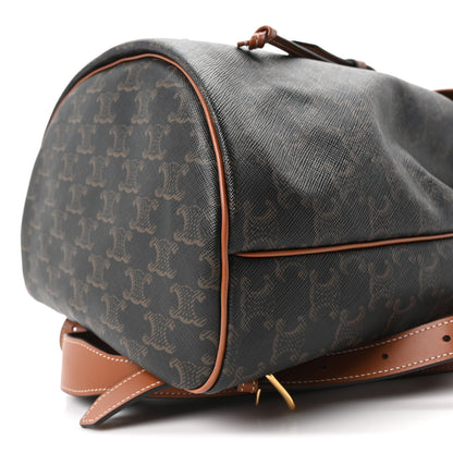 Celine Triomphe Canvas Calfskin Folco Backpack Tan 9 of 9
