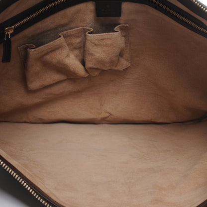 Gucci Nubuck Suede Large Web Messenger Bag Dark Brown 3 of 10