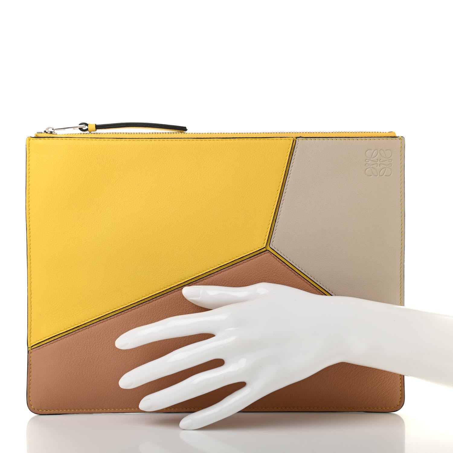 Loewe Calfskin Medium Puzzle Flat Pouch Yellow 2 of 7