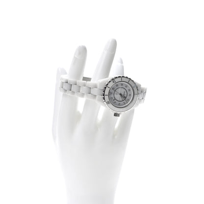 Chanel Stainless Steel Ceramic Diamond 33mm J12 Quartz Watch White 2 of 7