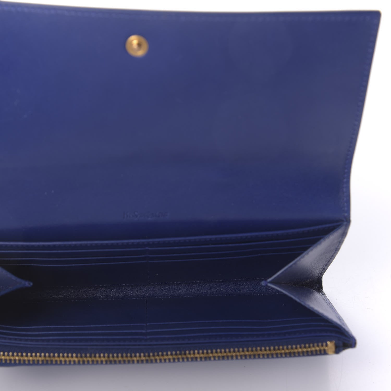 Saint Laurent Patent Belle De Jour Flap Wallet Blue 5 of 11