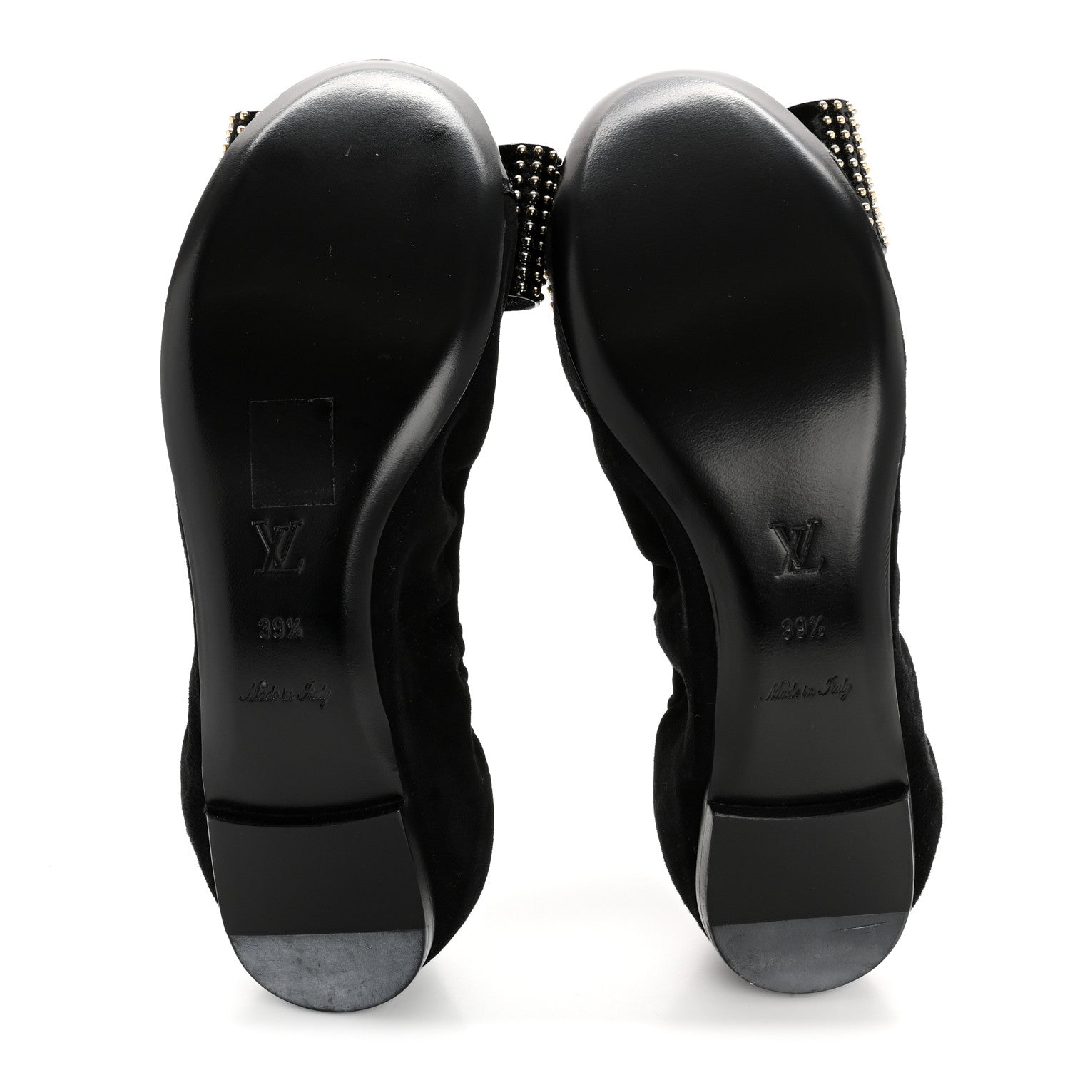 Louis Vuitton Suede Patent Studded Flirty Ballerina Bow Flats 39.5 Black 5 of 8