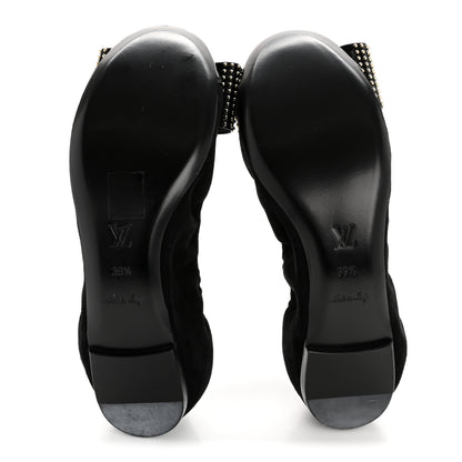 Louis Vuitton Suede Patent Studded Flirty Ballerina Bow Flats 39.5 Black 5 of 8