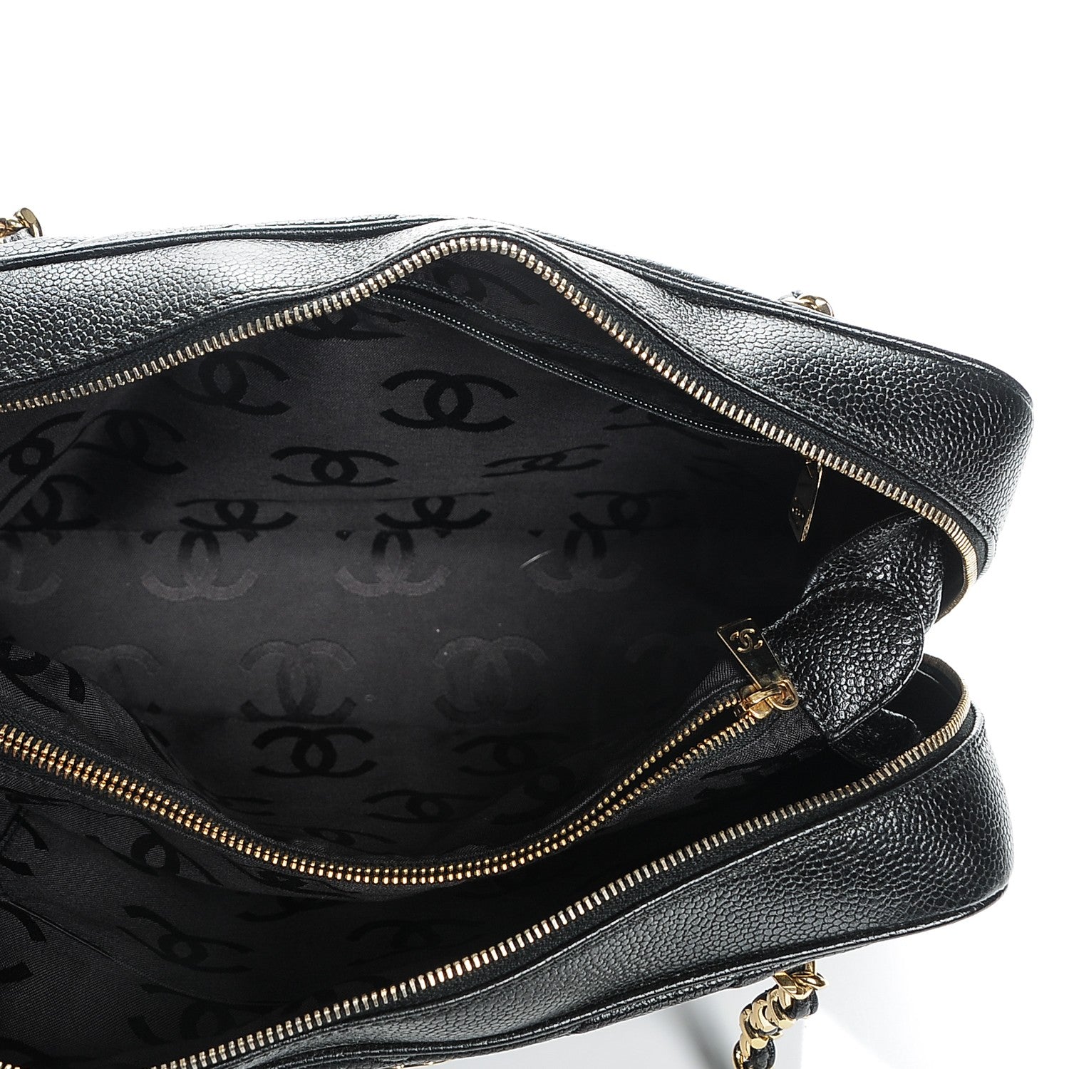 Chanel Caviar Chevron Quilted Camera Case Black 5 of 8
