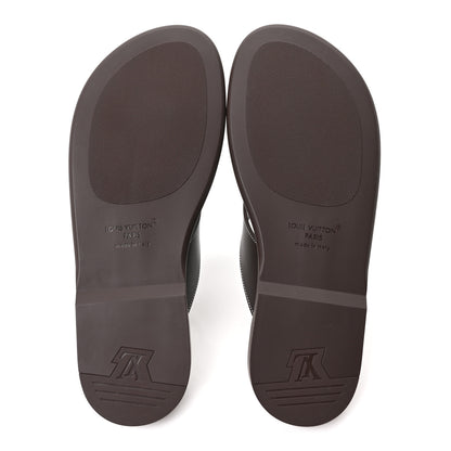 Louis Vuitton Supple Calfskin Blooming Monogram Mens LV Sunset Thong Sandals 8 Marron 6 of 10