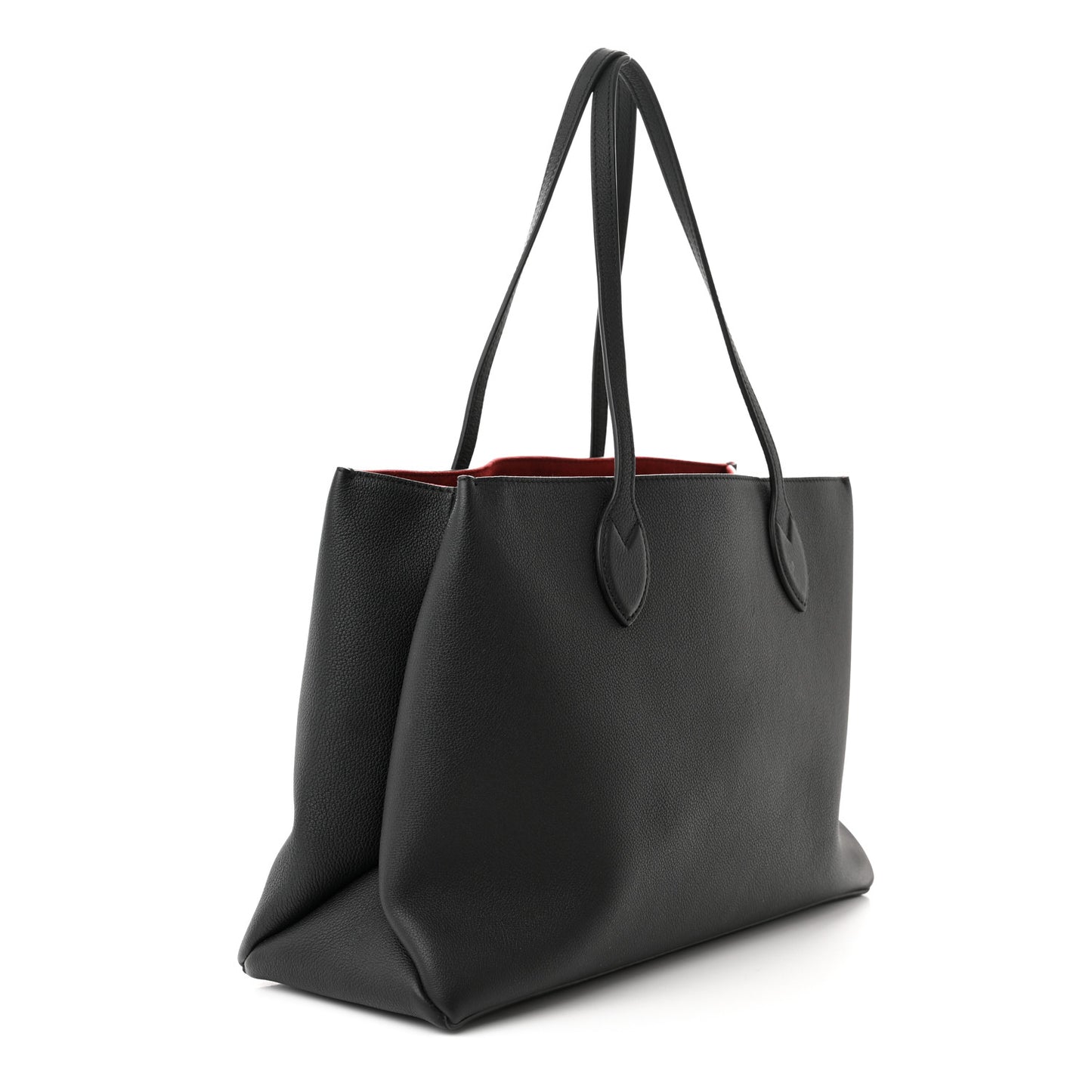 Grained Calfskin Lockme Shopper Black