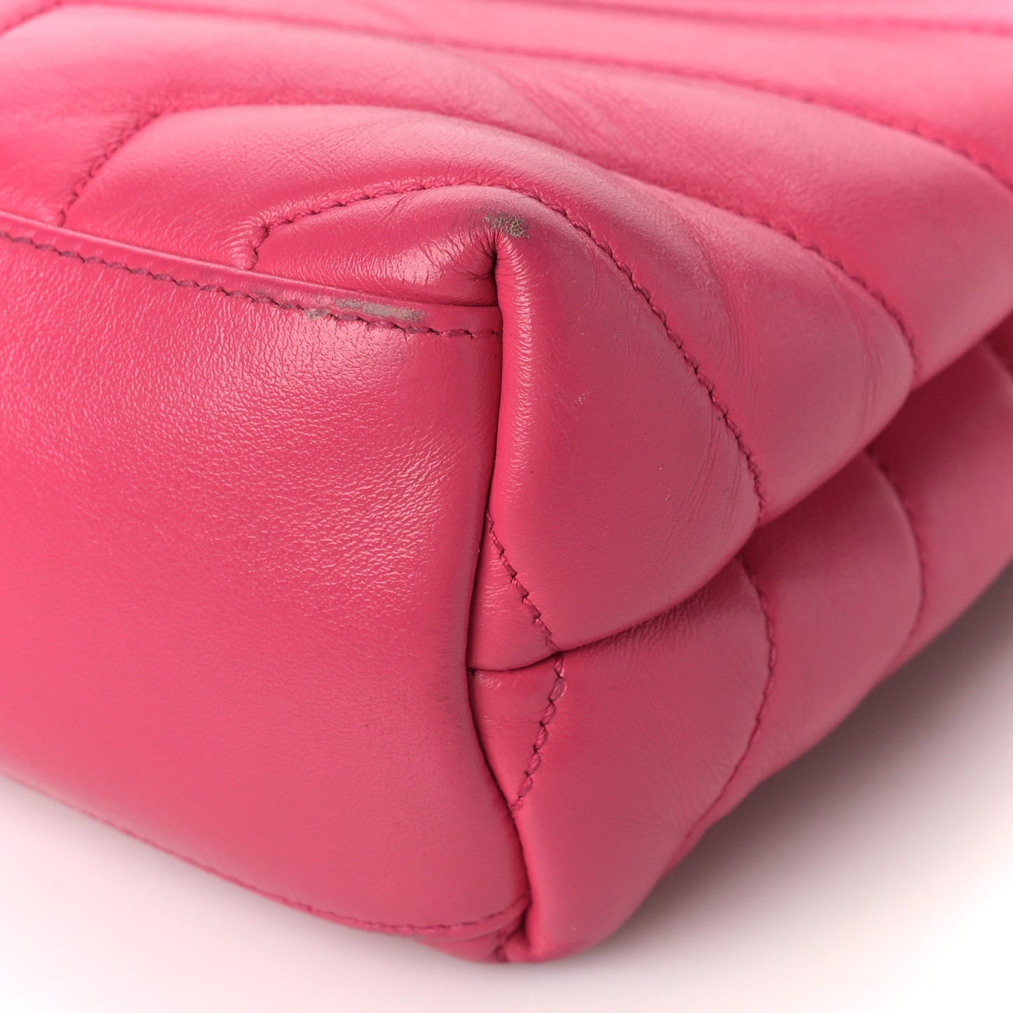 Calfskin Y Quilted Monogram Small Loulou Chain Satchel Fresh Fuchsia
