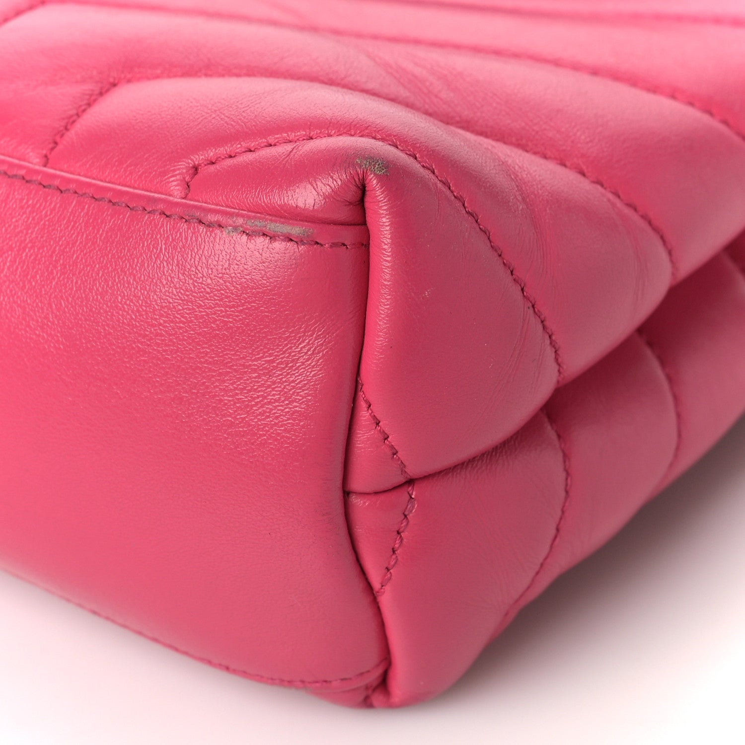 Saint Laurent Calfskin Y Quilted Monogram Small Loulou Chain Satchel Fresh Fuchsia 9 of 15