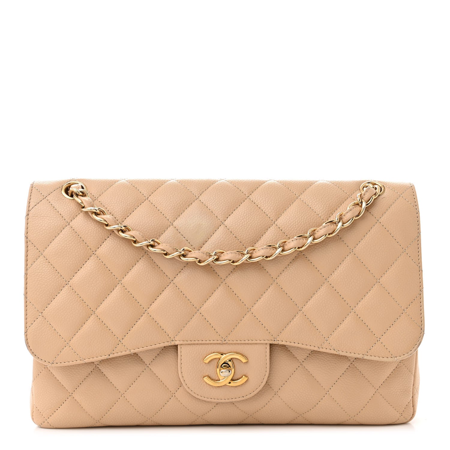 Chanel Caviar Quilted Jumbo Double Flap Beige Clair 1 of 13