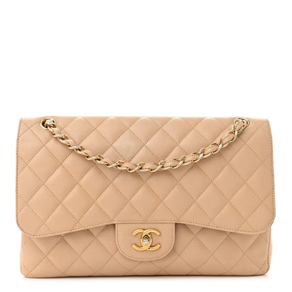 Chanel Caviar Quilted Jumbo Double Flap Beige Clair 1 of 13