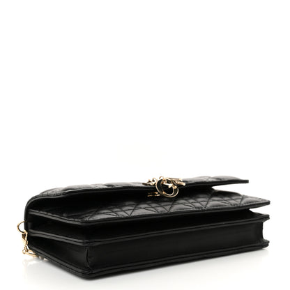 Christian Dior Lambskin Lady Dior Top Handle Clutch Black 4 of 10