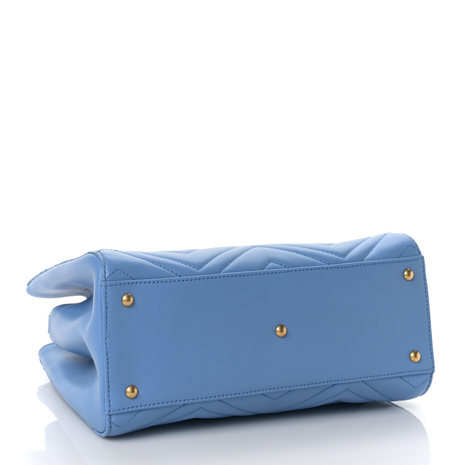 Gucci Calfskin Matelasse Small GG Marmont Tote Clear Sky Blue 3 of 7