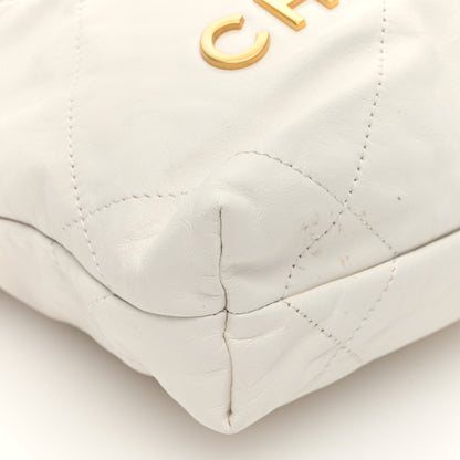 Chanel Shiny Calfskin Quilted Mini Chanel 22 White 8 of 9