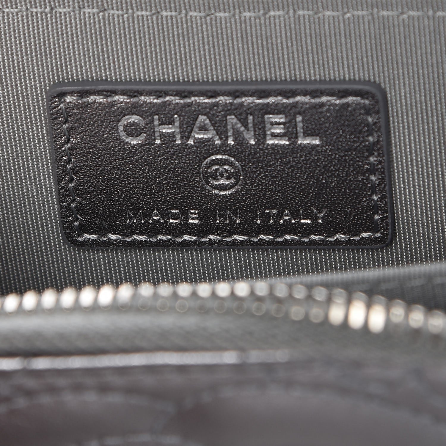 Chanel Metallic Lambskin Camellia Embossed Zip Coin Purse Grey 5 of 10