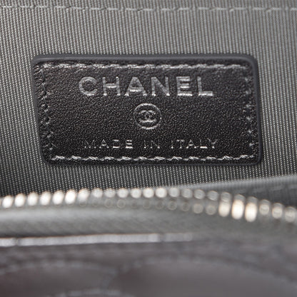 Chanel Metallic Lambskin Camellia Embossed Zip Coin Purse Grey 5 of 10