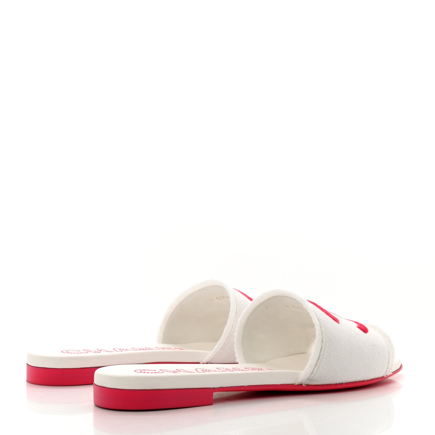 Chanel Jersey Knit CC Mules 39 White Fuchsia 4 of 10