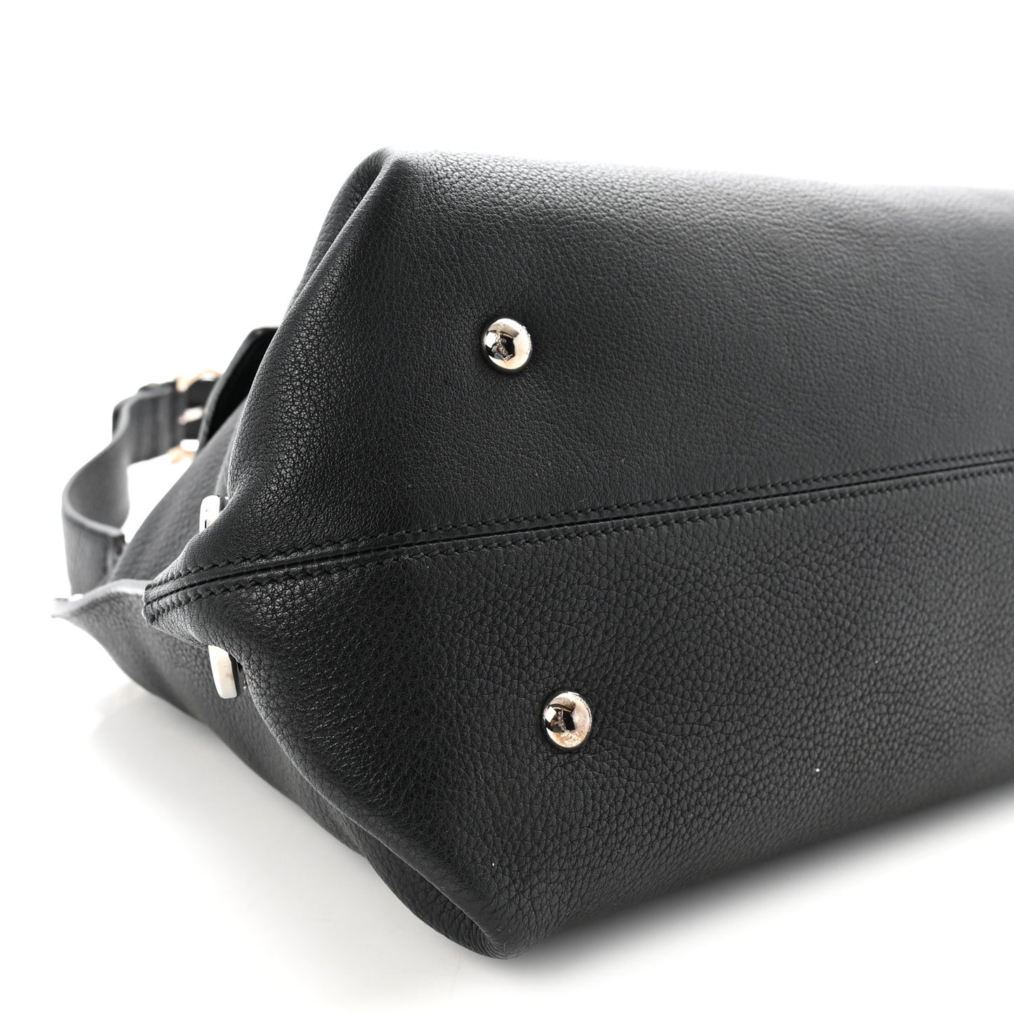 Grained Calfskin Sofia Satchel Black