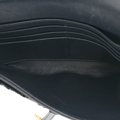 Christian Dior Oblique Saddle Chain Wallet Blue 6 of 12