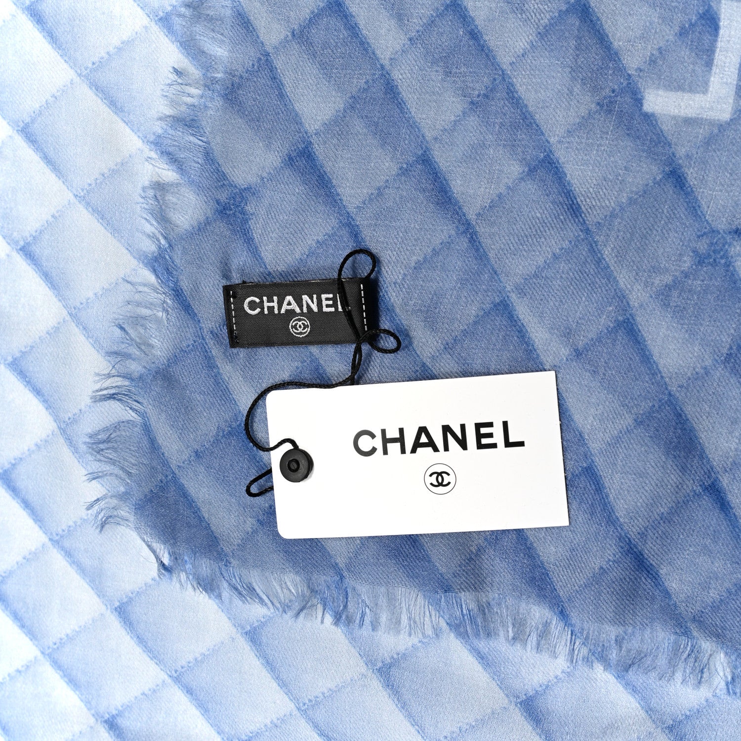 Chanel Cashmere CC Stole Blue 2 of 4