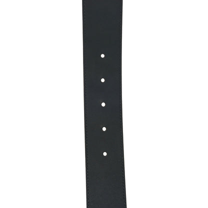Gucci Textured Dollar Calfskin Nickel Double G 40mm Belt 85 34 Black 4 of 6
