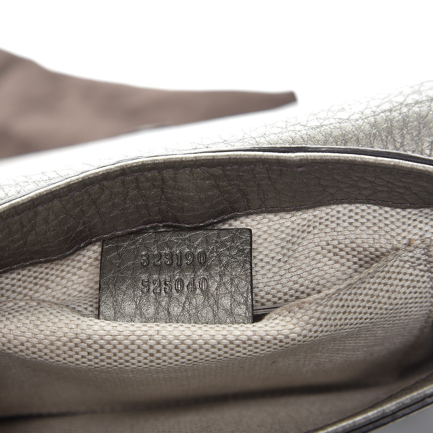 Gucci Metallic Pebbled Calfskin Small Soho Flap Crossbody Sasso 7 of 7