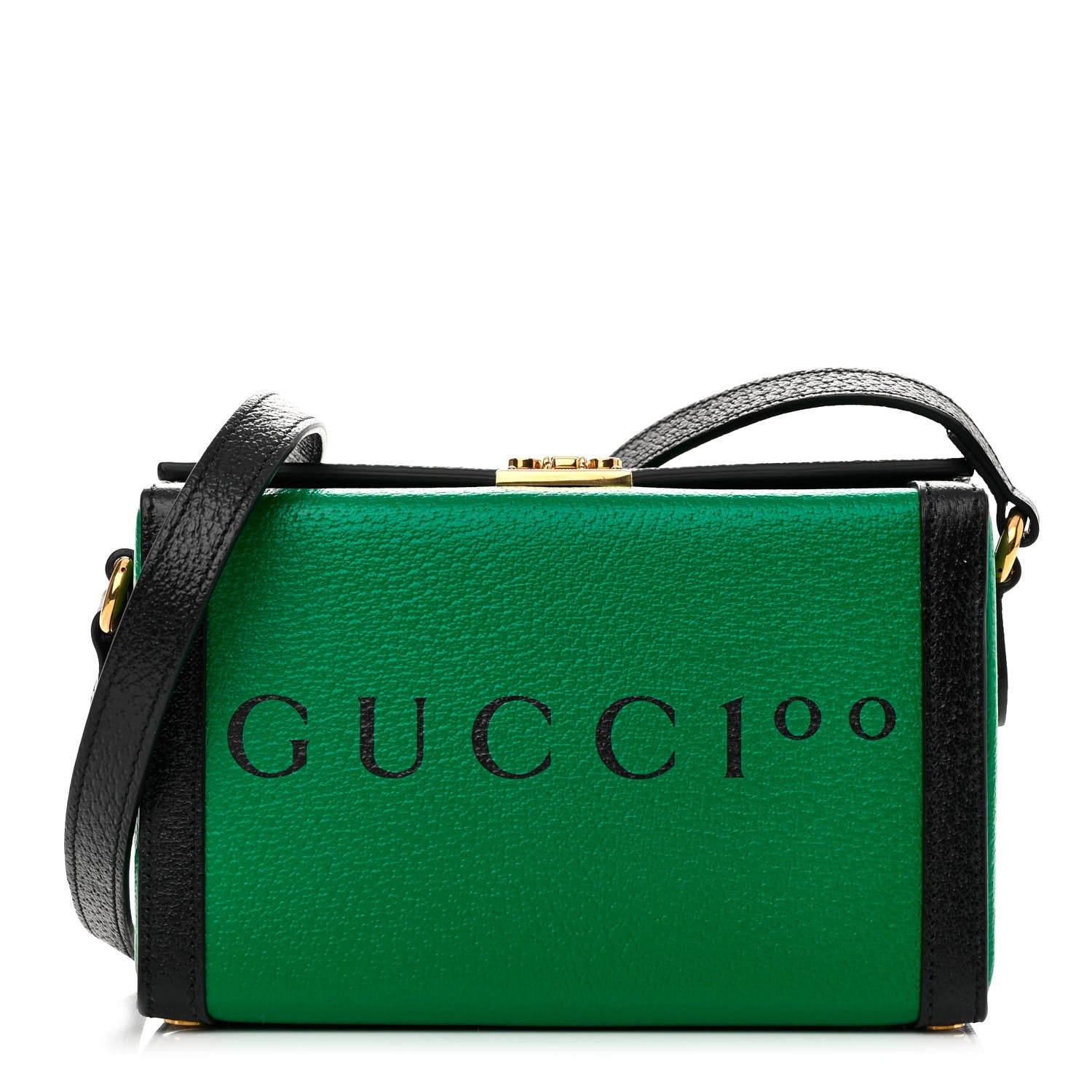 Gucci Grained Calfskin Gucci 100 Mini Bag Green 1 of 12