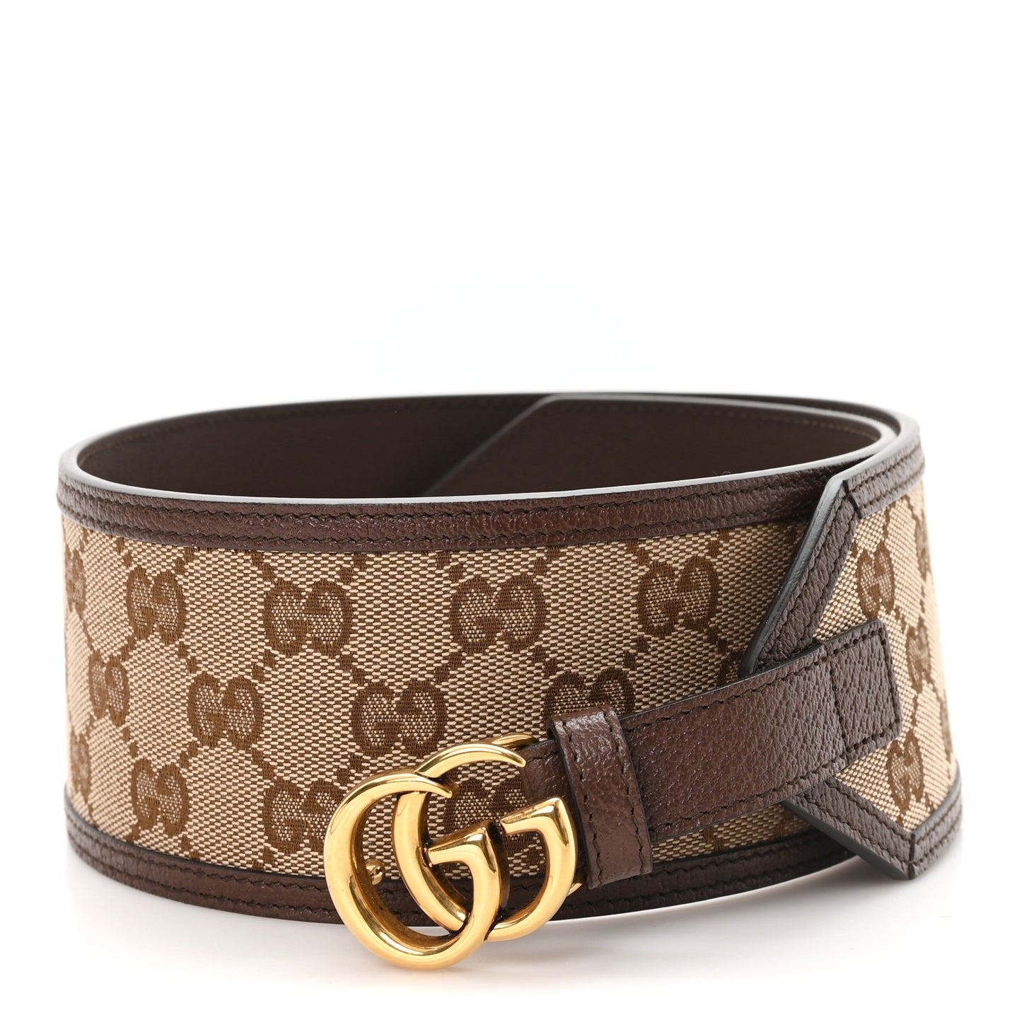 Monogram Calfskin GG Marmont Wide Belt 80 32 Beige Ebony